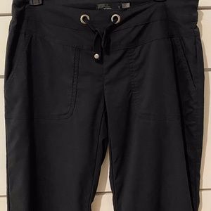 Prana Black Bliss Capri Pants Size S Tie Waist